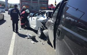 Malatya da zincirleme trafik kazası 2 yaralı