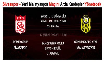 Yeni Malatyaspor, 13 Şubat Pazar  Günü Saat;  13.30’da Deplasmanda  Sivasspor’la karşılaşacak
