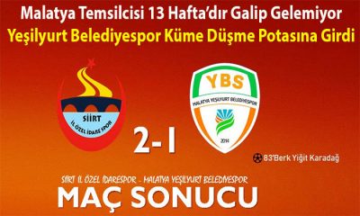 Siirt İl Özel İdaresi Spor   2 -1  Malatya Yeşilyurt Belediyespor
