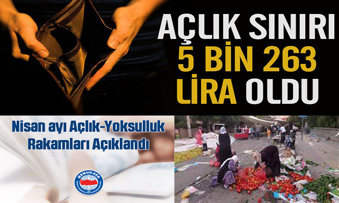 Memur-Sen Türkiye’de Açlık Sınırı 5 Bin 263 Lira Oldu