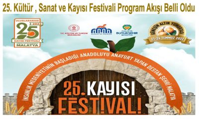 25. Uluslararası Malatya Kültür Sanat Etkinlikleri ve Kayısı Festivali’nin 4 Günlük Programı Belli Oldu.
