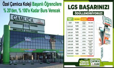 Özel Çamlıca Koleji Başarılı Öğrencilere  % 20’den, % 100’e Kadar Burs Verecek