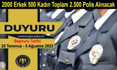 Polis Meslek Yüksekokullarına 2022-2023 Eğitim Öğretim Yılı İçin 2.500 Öğrenci Alımı Yapılacak