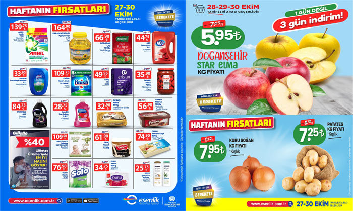 Esenlik’te 27 – 30 Ekim Tarihleri Arasında İndirim Var