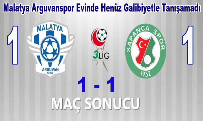 Malatya Arguvanspor Sahasında Henüz Galibiyetle Tanışamadı.  1 – 1