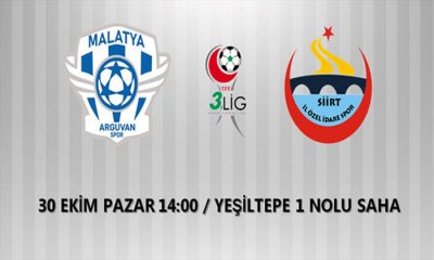 <strong>Malatya Arguvanspor –  Siirt İl Özel İdarespor Maçı 30 Ekim Pazar Günü Saat 14.00’da</strong><br>