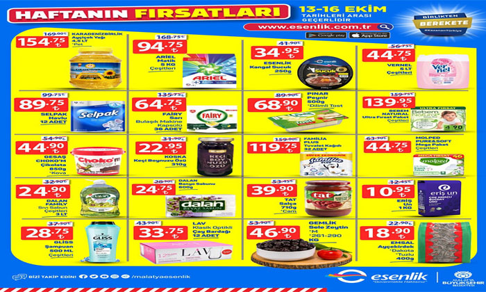 Esenlik’te 13 – 16 Ekim Tarihleri Arasında İndirim Var