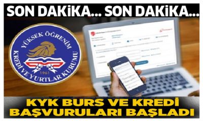 KYK Burs ve Öğrenim Kredisi Başvuruları Başladı￼