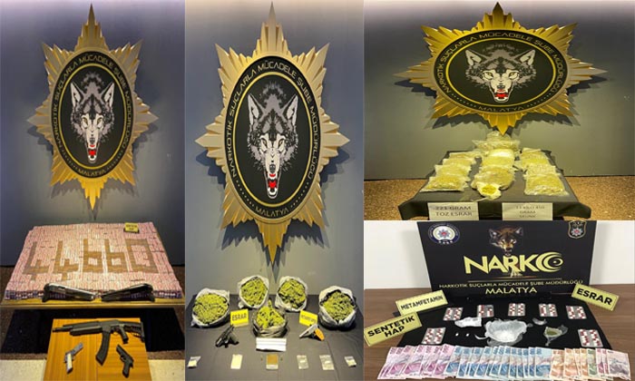 Malatya’da Suç Örgütlerine ve Uyuşturucu Tacirlerine Operasyon , 53 Şüpheli Yakalandı