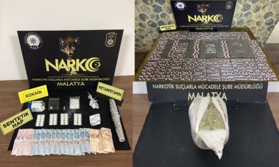 Malatya’da Çok Sayıda Çeşitli Uyuşturucu Madde Yakalandı. Olaylarla İlgili 14 Kişi Tutuklandı