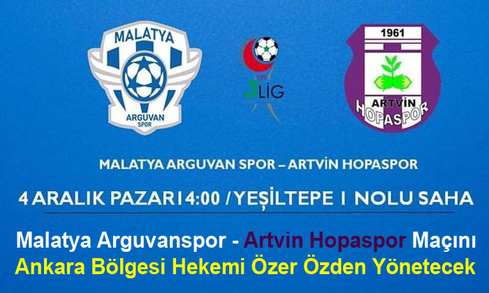 Malatya Arguvanspor – Artvin Hopaspor Maçı   04 Aralık Pazar Günü Saat 14:00’da