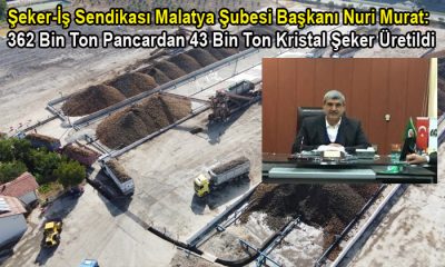 Başkan Murat: Bu Yıl 362 Bin Ton Pancar Alındı. Buna Karşılık  43 Bin Ton Kristal Şeker Üretildi