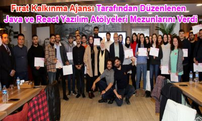 Fırat Kalkınma Ajansı (FKA), Java ve React Yazılım Atölyeleri Mezunlarını Verdi