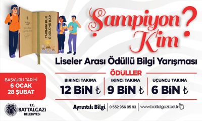 Battalgazi Belediyesi Liseler Arası “Şampiyon Kim” Adlı Bilgi Yarışması Düzenleyecek