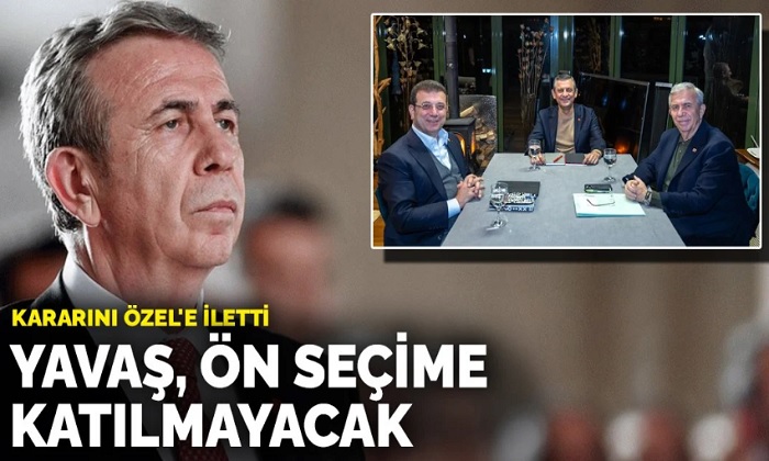 Başkan Mansur Yavaş, CHP Lideri Özgür Özel’e Ön Seçime Katılmayacağını Bildirdi