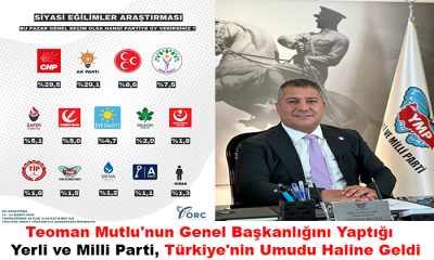 Teoman Mutlu’nun Genel Başkanlığını Yaptığı  Yerli ve Milli Parti, Türkiye’nin Umudu Haline Geldi