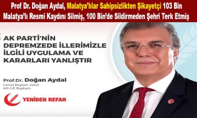 Prof Dr. Doğan Aydal, Malatya’nın Sahipsizliğine Yerinde Görüp Şahit Olduk.
