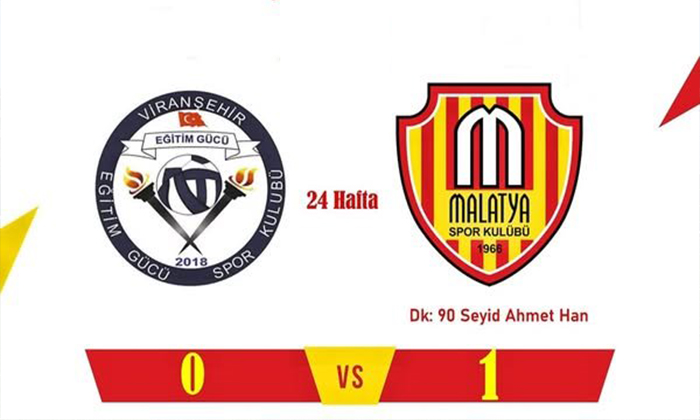 BöAL 3. Grup 23. Haftasında Malatyaspor Deplasmanda Viranşehir’i  1 – 0 Yendi