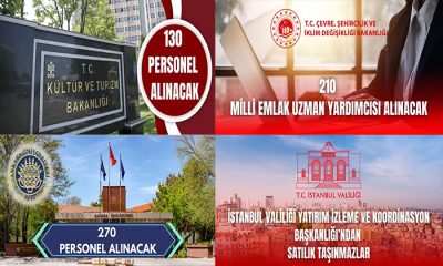 2 Bakanlık 500 Sözleşmeli Personel, 1 Bakanlık 210 Milli Emlak Uzman Yardımcısı Alacak