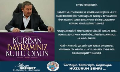 Darende Belediye Başkanı Alican Bozkurt; Kurban Bayramınız Kutlu Olsun