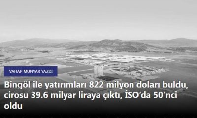 Bingöl İle Yatırımları 822 Milyon Doları Buldu