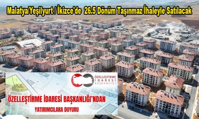 Malatya/Yeşilyurt / İkizce’de  26.5 Dönüm Taşınmaz İhaleyle Satılacak