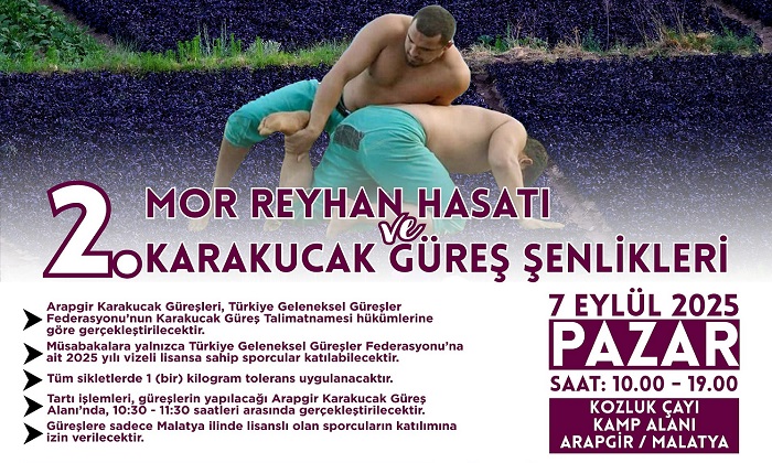 Arapgir’de 2. Mor Reyhan Hasadı ve Karakucak Güreş Şenlikleri Düzenlenecek